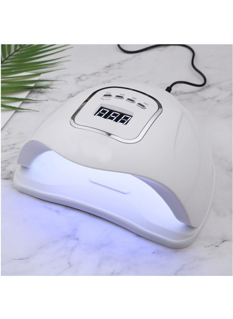 SKY-TOUCH - Professional Gel Polish LED Nail Dryer Lamp Nail Dryer Sun X5 Plus 5120W/150W/180W (Max) 100-240V 50/60Hz LED Nail Lamp for Professional Manicure Salon Nails Polish Curing Manicure Pedicure and Nail Arts Tools White - Image 1