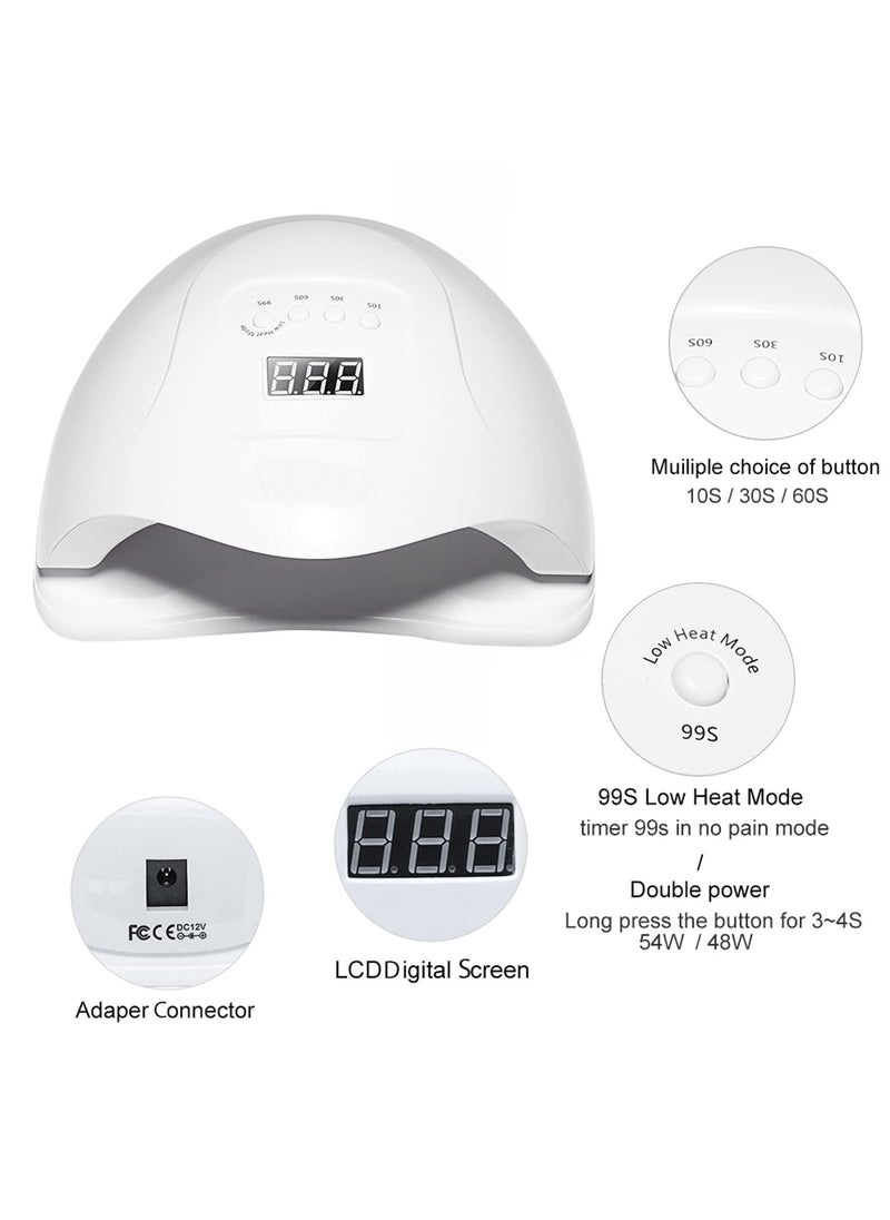SKY-TOUCH - Professional Gel Polish LED Nail Dryer Lamp Nail Dryer Sun X5 Plus 5120W/150W/180W (Max) 100-240V 50/60Hz LED Nail Lamp for Professional Manicure Salon Nails Polish Curing Manicure Pedicure and Nail Arts Tools White - Image 1