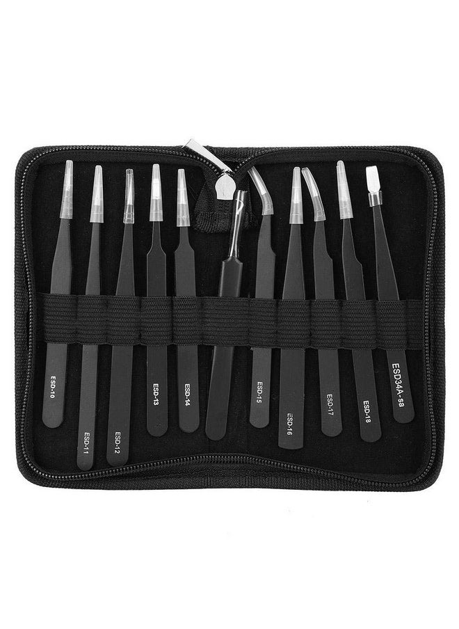 Eujgoov Precise Tweezers Set Stainless Steel Stright And Curved Pointed Tip Maintenance Tweezers With Storage Bag(11Pcsset Tweezers) - pzsku/Z24F22AA9B5AFAD306BC2Z/45/_/1707974264/6e9ce728-a623-4953-9314-b91d75267dc5