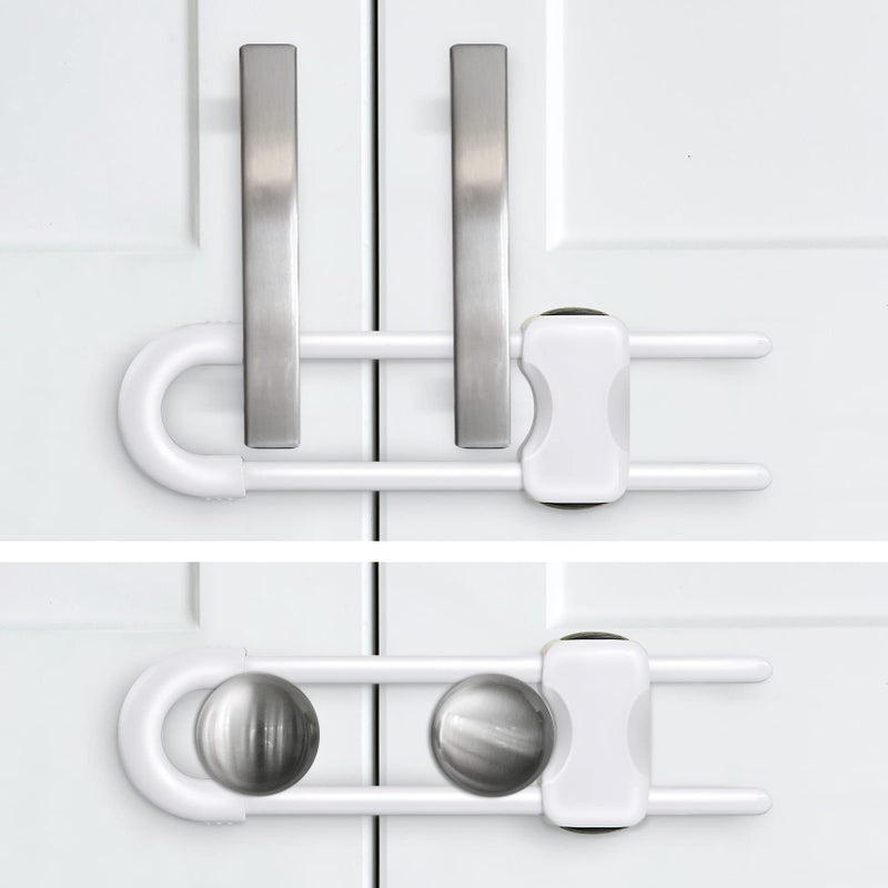 SPISPI Baby Proofing Cabinets,Cabinet Locks for Babies,U-Shaped Child Locks for Cabinets, Child Proof Cabinet Latches,Child Safety Cabinet Locks with Adjustable by SPISPI (Pack of 2) - Image 4