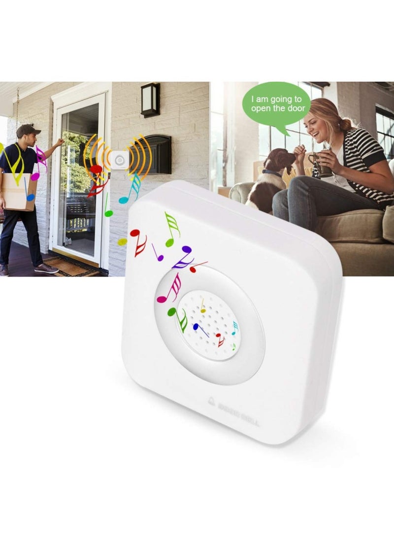 SYOSI جرس باب سلكي، جرس باب إنذار DC 12V لنظام التحكم في الوصول للمكاتب المنزلية 4 نوى جرس باب دينغ دونغ موسيقي، أبيض - Image 1