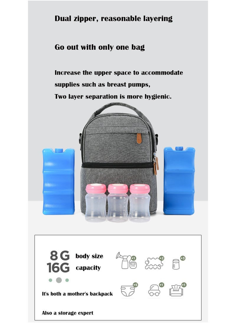 Arabest - Bag Backpack [Multifunction Waterproof Travel Back Pack] Maternity Baby Nappy Changing Bag Ideal for Mom and Dad, Large Capacity and Stylish Organiser for Baby Care - Grey - Image 1