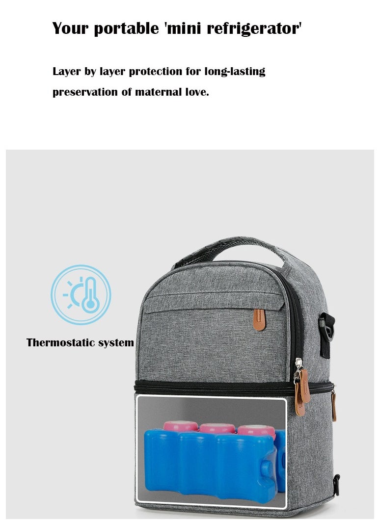 Arabest - Bag Backpack [Multifunction Waterproof Travel Back Pack] Maternity Baby Nappy Changing Bag Ideal for Mom and Dad, Large Capacity and Stylish Organiser for Baby Care - Grey - Image 1