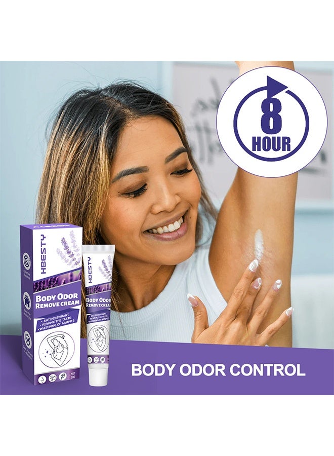 HBESTY Body odor remove cream, Antiperspirant Cream For Body Odor -Remover Underarm Antiperspirant and Deodorant Mild Long Lasting Waterproof Sweatproof Skin Friendly Fresh Effective Underarm Odor Cream to Get Rid of Body Odor 20g - Image 2
