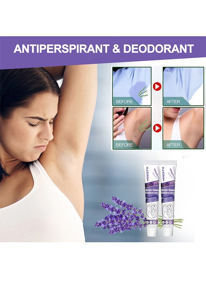 HBESTY Body odor remove cream, Antiperspirant Cream For Body Odor -Remover Underarm Antiperspirant and Deodorant Mild Long Lasting Waterproof Sweatproof Skin Friendly Fresh Effective Underarm Odor Cream to Get Rid of Body Odor 20g - Image 4