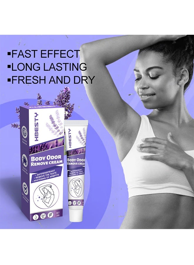 HBESTY Body odor remove cream, Antiperspirant Cream For Body Odor -Remover Underarm Antiperspirant and Deodorant Mild Long Lasting Waterproof Sweatproof Skin Friendly Fresh Effective Underarm Odor Cream to Get Rid of Body Odor 20g - Image 3