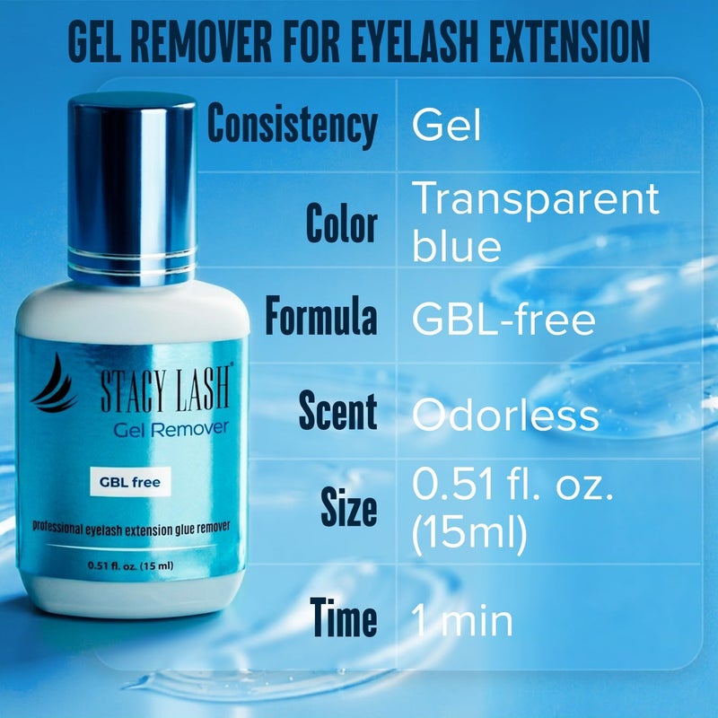 Stacy Lash GEL REMOVER for Eyelash Extension Glue 15 ml/Fast Adhesive Dissolution time - 60. - Image 2