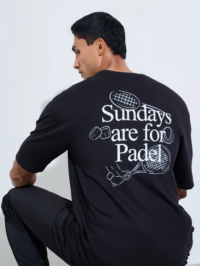 Styli Styli Men Oversized Back Graphic Print Terry T-Shirt