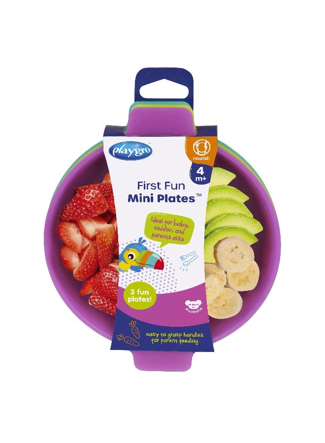 Playgro First Fun Mini Plates 3 Pack – Peacock – BPA-Free Baby & Toddler Feeding Plates, Durable Weaning Plates for Everyday Meals - Image 4