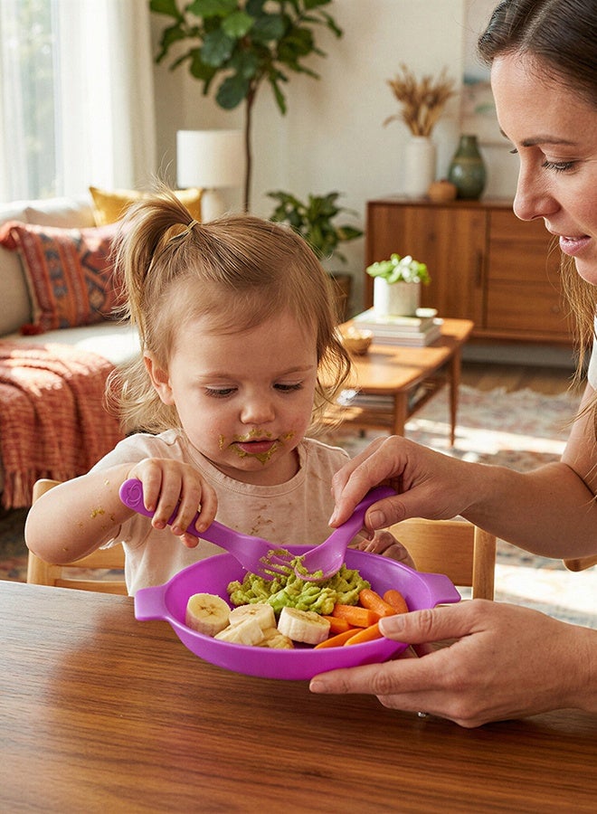 Playgro First Fun Mini Plates 3 Pack – Peacock – BPA-Free Baby & Toddler Feeding Plates, Durable Weaning Plates for Everyday Meals - Image 2