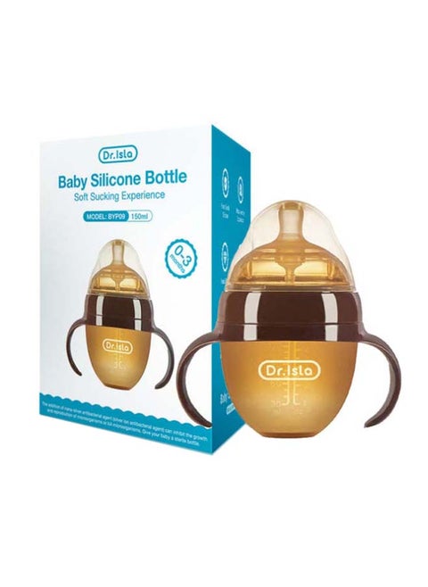 Baby Silicone Bottle With Handle Straw 150 ML