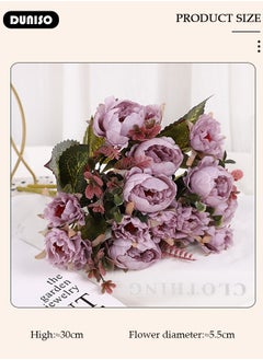 DUNISO Artificial Flowers Table Centerpieces Decor Fake Tulips Silk Flowers Bouquets Arrangement for Home Room Office Party Table Flowers Decoration Wedding Table Centerpieces  - Image 4