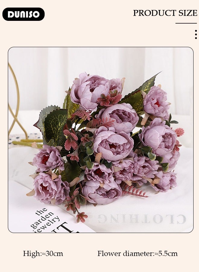 DUNISO زهور صناعية زينة مراكز الطاولات زهور توليب مزيفة باقات حرير ترتيب للمنزل الغرفة المكتب الم party زينة الطاولة زهور زينة مراكز الطاولات للزفاف - Image 4