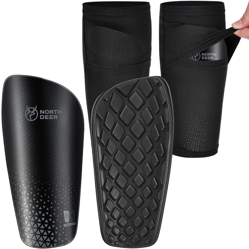 Northdeer Soccer Shin Guards for Kids Adults. Sleeves with Optimized Insert Pocket - Protective Soccer for Boys Girls Men - Image 1