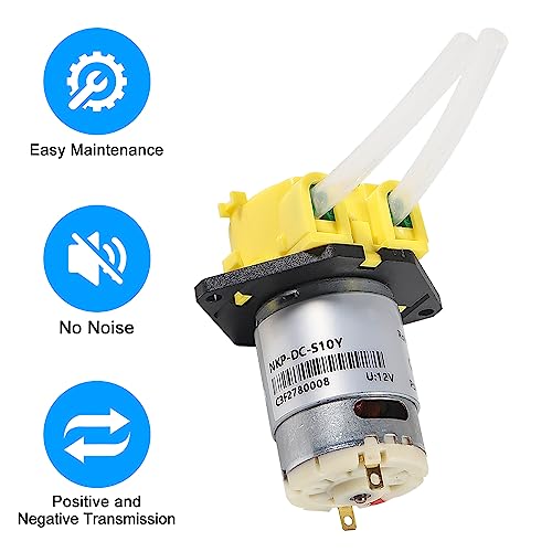 SHUTAO 2Pcs DC 12V Peristaltic Pump DIY Small Liquid Dosing Pump for Aquarium Lab Analytical Yellow - Image 3