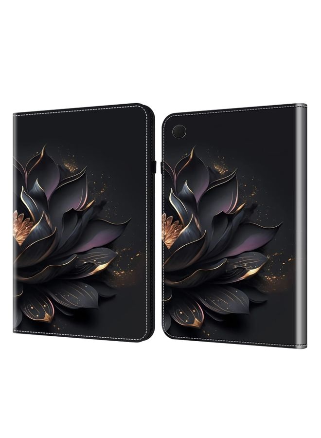 HuHa Case Cover For Samsung Galaxy Tab A9+ Crystal Texture Painted Leather Tablet Case Purple Lotus 