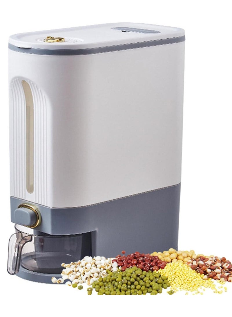 DubaiGallery Rice Dispenser, Large Grain Container Storage with Lid Measuring Cylinder Moisture Household Cereal Dispenser Bucket for Kitchen Soybean Corn - Image 1