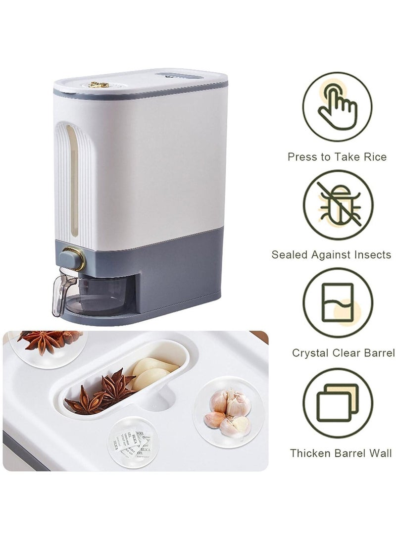 DubaiGallery Rice Dispenser, Large Grain Container Storage with Lid Measuring Cylinder Moisture Household Cereal Dispenser Bucket for Kitchen Soybean Corn - Image 4