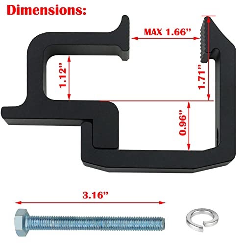 Sporthfish Mounting Clamp Tonneau Cover Clamps Truck Topper Camper Shell Clamps Truck Bed Camper Clip for Chevy Silverado Sierra 1500 2500 3500 for Dodge Ram 1500 2500 3500 for Ford F150 250 4PC Black - Image 3