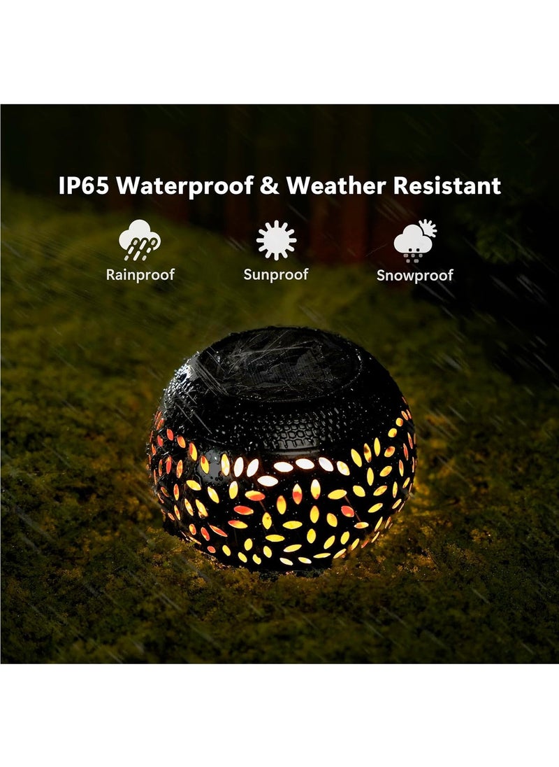 Hihonor Outdoor Lanterns for Patio Waterproof, Outdoor Patio Decor Solar Lantern Lights, Solar Table Lamps for Outside Patio, Garden, Camping, Desk, Yard(Black) - Image 3