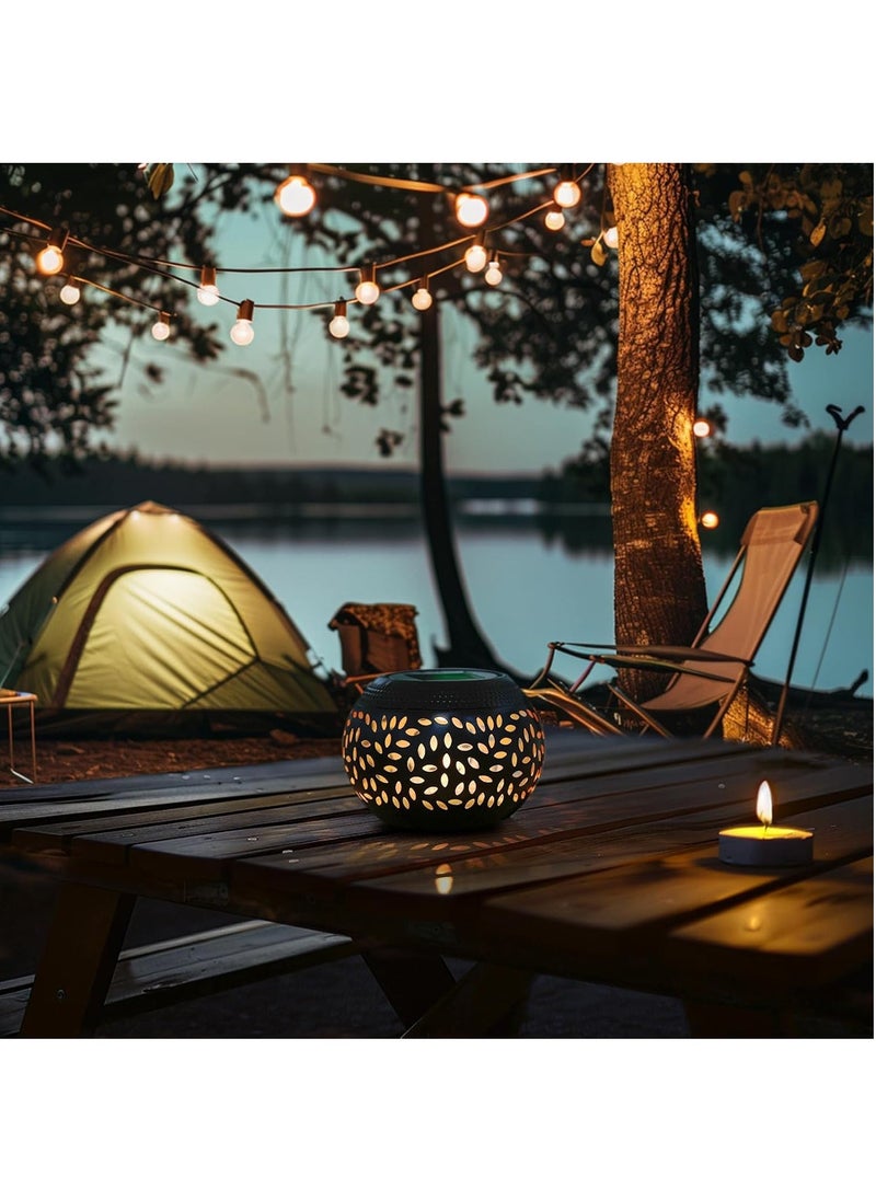 Hihonor Outdoor Lanterns for Patio Waterproof, Outdoor Patio Decor Solar Lantern Lights, Solar Table Lamps for Outside Patio, Garden, Camping, Desk, Yard(Black) - Image 4
