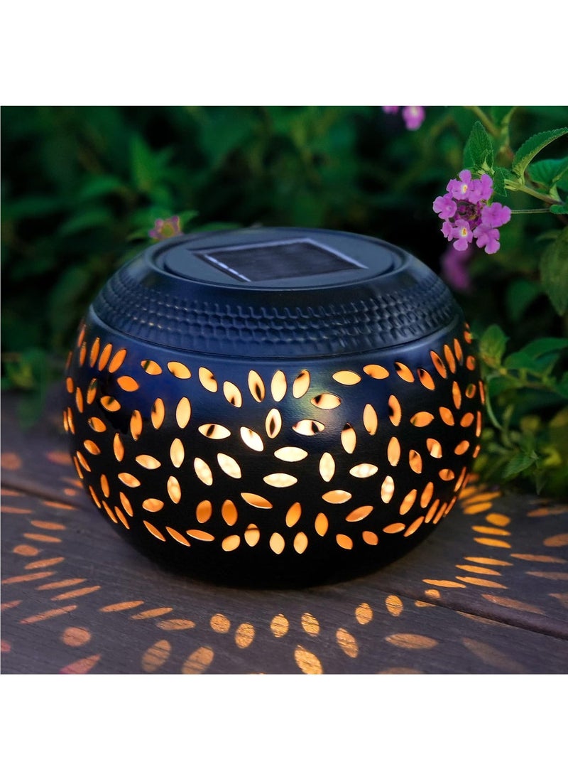 Hihonor Outdoor Lanterns for Patio Waterproof, Outdoor Patio Decor Solar Lantern Lights, Solar Table Lamps for Outside Patio, Garden, Camping, Desk, Yard(Black) - Image 1
