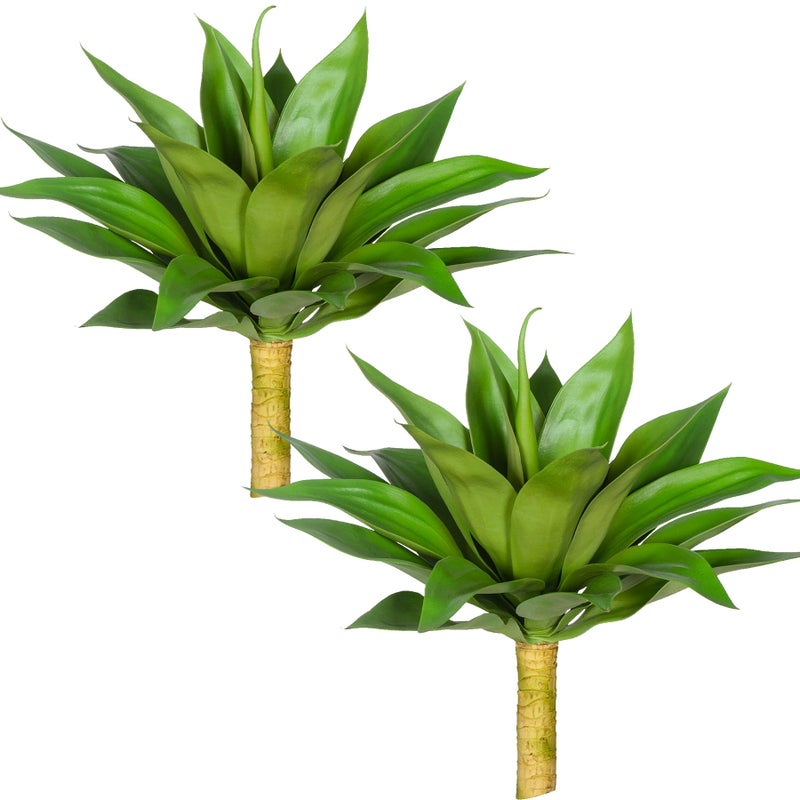 Ttranewsoo Artificial Plant Artificial Agave Plants,2PCS Faux Plants for Outdoors Artificial Plant Outdoor Large UV Resistant Fake Agave Planters for Indoor and Outdoor Decorating Outdoors Plants 22" - Image 3
