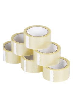 DESSINI Clear Packing Tape, 2 inches x 50 yards Strong Heavy Duty Packaging Tape for Sealing Parcel Boxes, Moving Boxes Houses, Large Postal Bags, Office Supplies [6 Rolls]  - Image 1