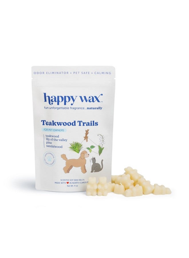 Happy Wax Happy Wax Teakwood Trails Wax Melts for Pet Owners - Odor Eliminating, Calming, Pet-Safe, Non-Toxic, Dye-Free, Perfect for Use with Wax Warmers - 4 oz Pouch  - Image 1