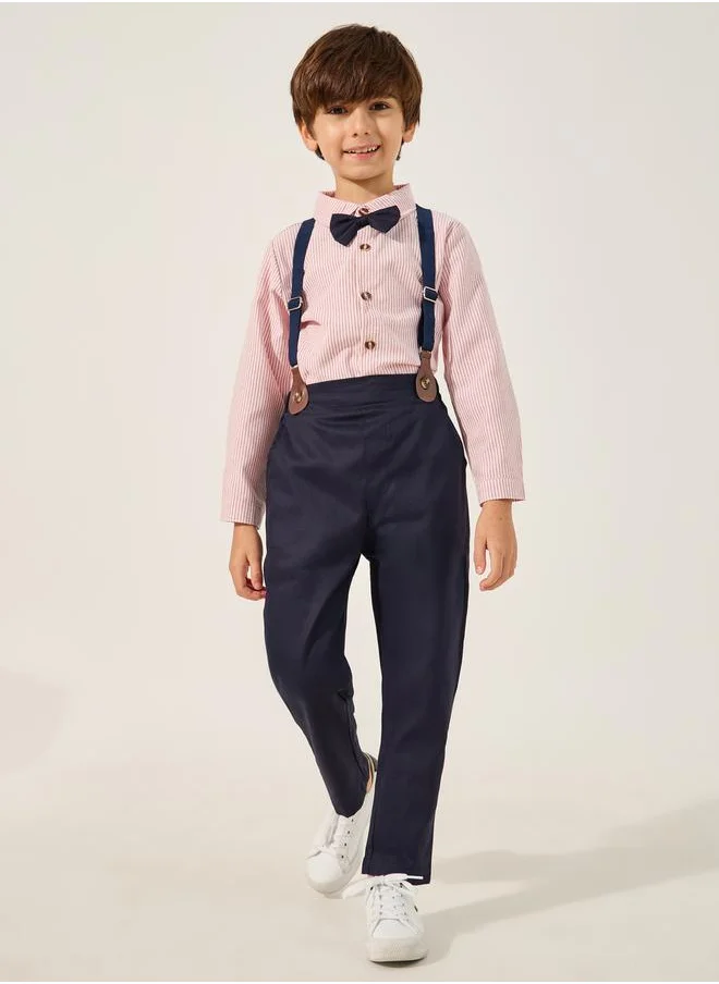 ستايلي oddler boys 3 pcs. Set - shirt with bow , pants ,  suspender