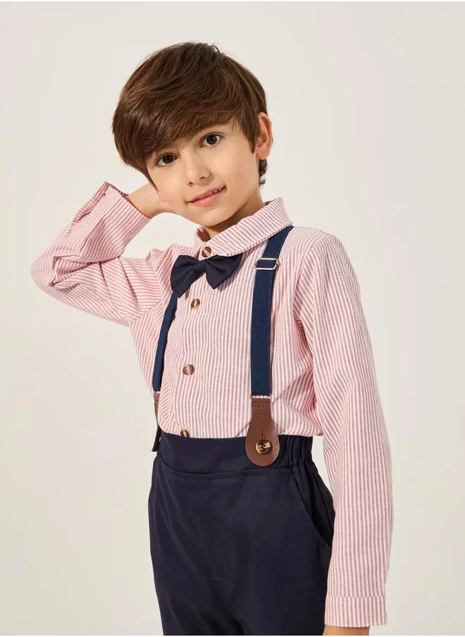 ستايلي oddler boys 3 pcs. Set - shirt with bow , pants ,  suspender