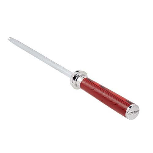 Ergo Chef Crimson Series 8" Honing Steel Magnetized for Safety durable G10 Handle Built For Daily Use, Perfect for Chefs and Home Cooks - Image 2