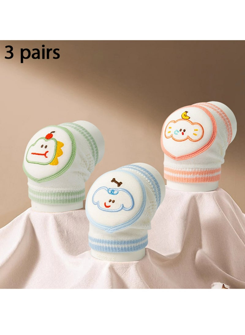 3 Pairs Baby Knee Pads for Crawling, Soft Knee Protectors,Non-Slip Infant Knee Pad for Hardwood Floors,Boys Girls 6-25 Months - Image 1