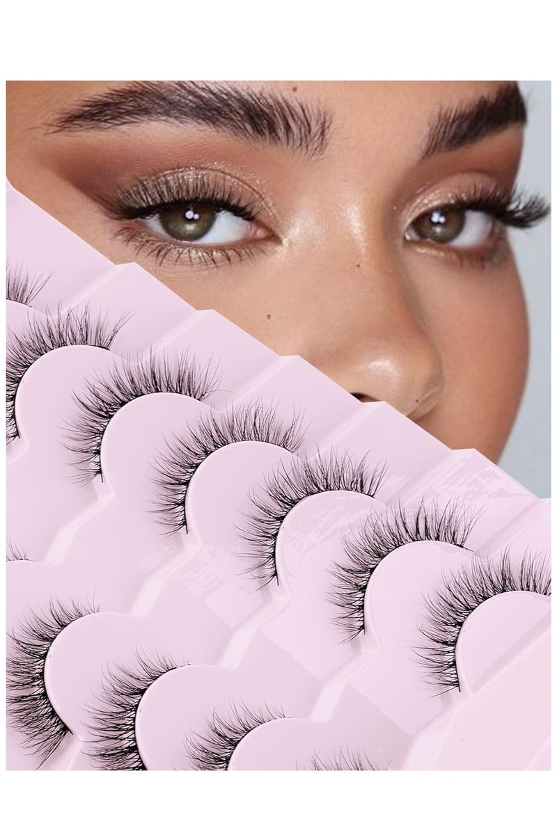 جوسكوين رموش طبيعية رقيقة – مظهر طبيعي – رموش صناعية – رموش طبيعية متوسعة – رموش عيون صناعية ناعمة ورقيقة – عبوة من 7 أزواج – D1 الطبيعية (6‑13 ملم) - Image 4