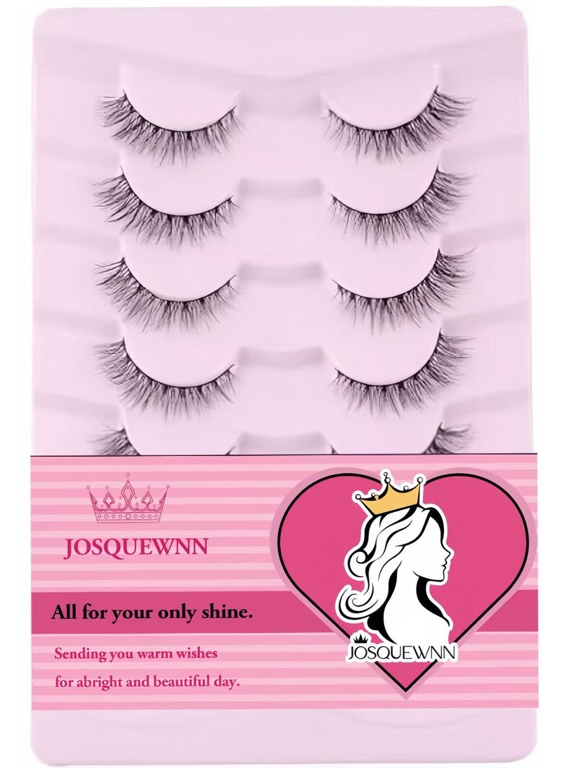 جوسكوين رموش طبيعية رقيقة – مظهر طبيعي – رموش صناعية – رموش طبيعية متوسعة – رموش عيون صناعية ناعمة ورقيقة – عبوة من 7 أزواج – D1 الطبيعية (6‑13 ملم) - Image 2