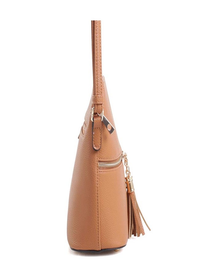 SG SUGU Lightweight Medium Dome Crossbody Bag with Tassel | Zipper Pocket | Adjustable Strap - Image 3