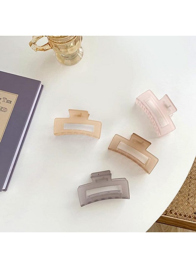Chanderkash CHRONEX 4PCS Hair Claw Clips for Women Thick Curly Hair, Large 3.97" Jelly Color Matte Square Hair - Image 2