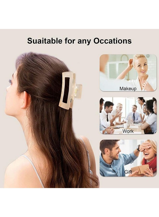 Chanderkash CHRONEX 4PCS Hair Claw Clips for Women Thick Curly Hair, Large 3.97" Jelly Color Matte Square Hair - Image 3