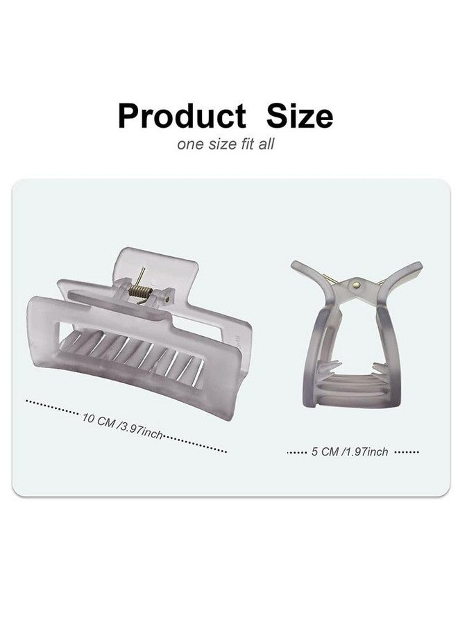 Chanderkash CHRONEX 4PCS Hair Claw Clips for Women Thick Curly Hair, Large 3.97" Jelly Color Matte Square Hair - Image 4