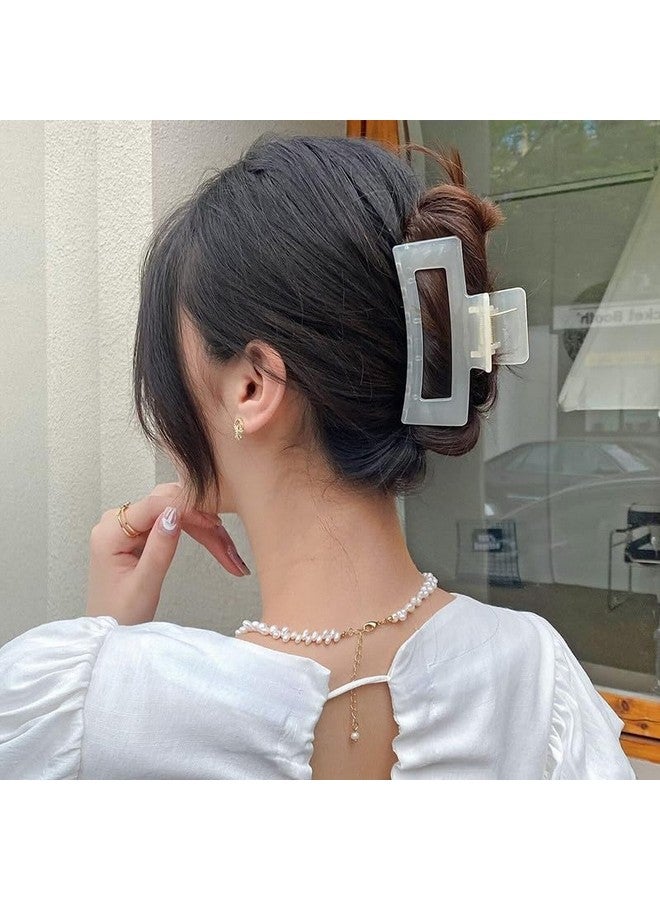 Chanderkash CHRONEX 4PCS Hair Claw Clips for Women Thick Curly Hair, Large 3.97" Jelly Color Matte Square Hair - Image 5