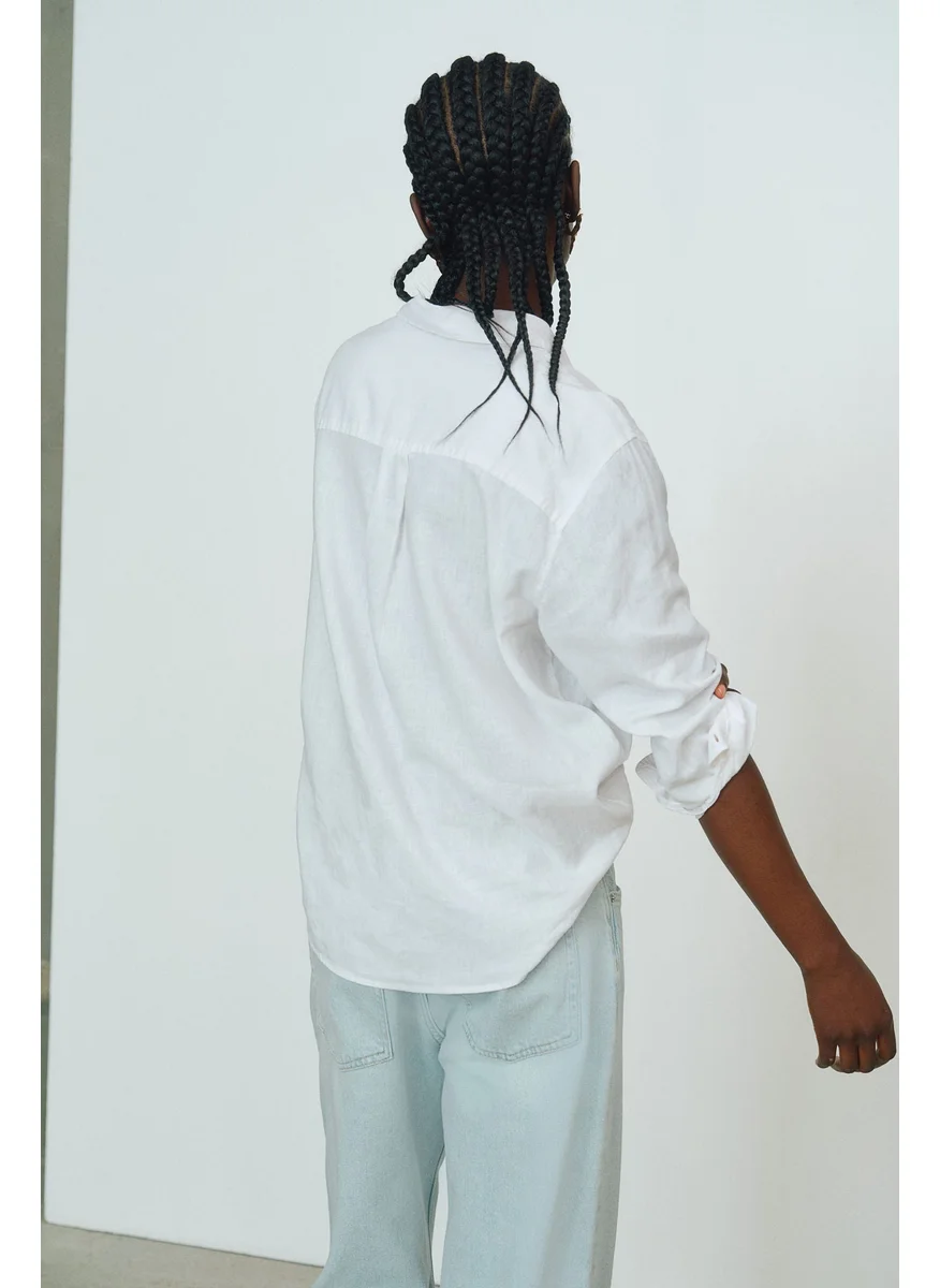اتش اند ام Linen-Blend Shirt