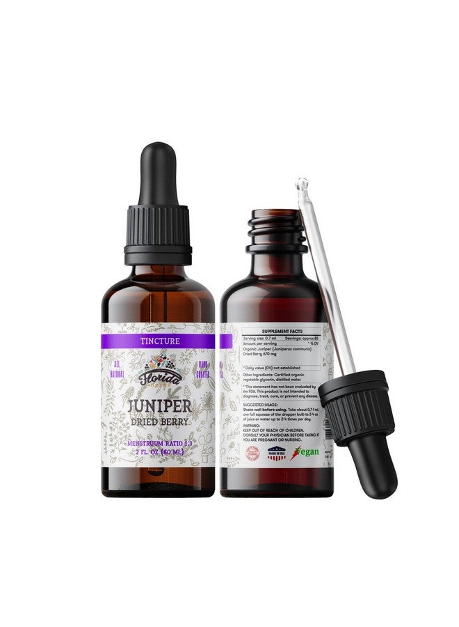 FLORIDA HERBS Juniper Tincture Alcoholfree Organic Juniper Berry Extract (Juniperus Communis) Nongmo In Coldpressed Organic Vegetable Glycerin 2 Oz - Image 1