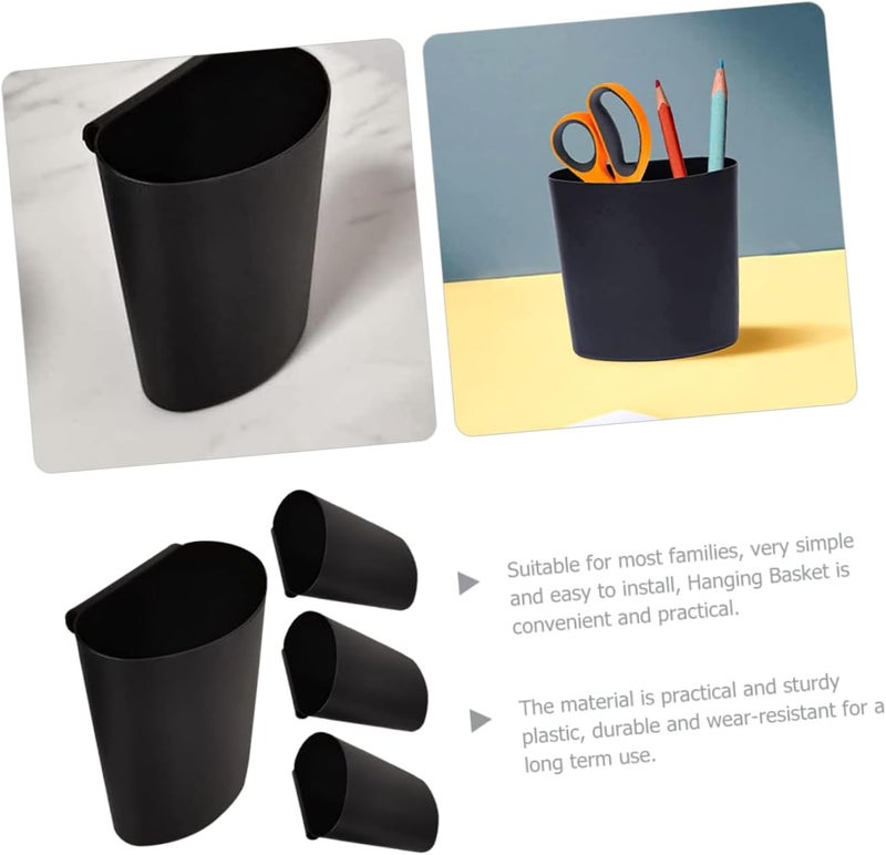 Outanaya 4pcs Plastic Laundry Bin Storage Baskets Collapsible Hanging Bucket for Rolling Cart - Image 4