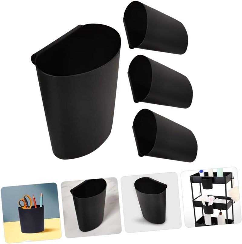 Outanaya 4pcs Plastic Laundry Bin Storage Baskets Collapsible Hanging Bucket for Rolling Cart - Image 3