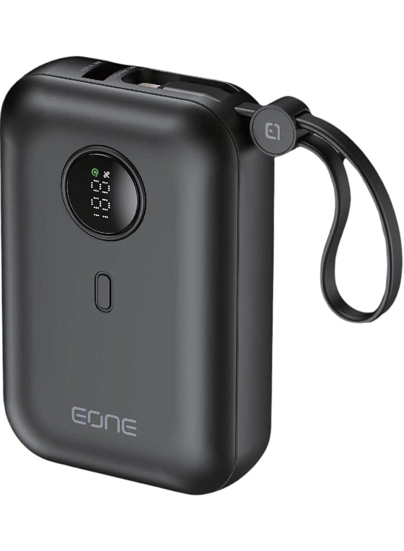 EONE 10000mAh Portable Charger: High-Capacity, PD-Enabled Power Bank for On-the-Go Charging (BLACK) - Image 1
