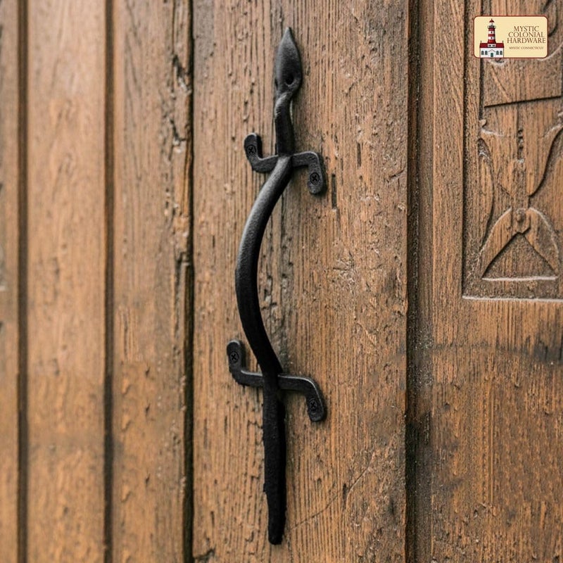 SaKeGa Medieval Reptile-Shaped Hand-Forged Door Handle Pull | 1 Pc 20 Inch Heavy-Duty Rustic Door Pull for Barn, Gate & Sliding Doors – Vintage Black Protective Finish - Image 5