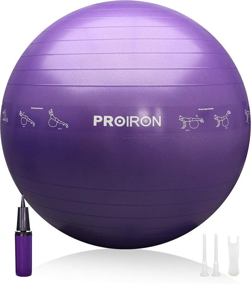 PROIRON Yoga Ball Anti-Burst Exercise Ball Chair with Quick Pump Slip Resistant Gym Ball - Image 1