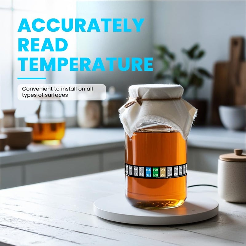 Propagate Pro Horizontal Stick On Thermometer Strip, Digital Temperature Display for Fermenting, Brewing, Wine, Beer, Kombucha or Aquariums. 50-90F (10-32C) Adhesive Sticker 10 Pack (10) - Image 3