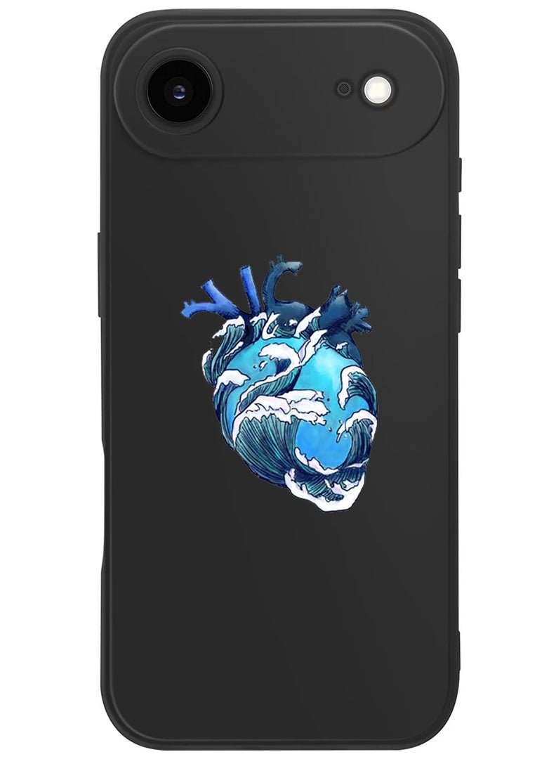 Theodor Protective Slim Fit Case Liquid Silicone Cover with Full Body Protection Anti-Scratch Shockproof Case For Apple iPhone 17 Air (Black) Heart - Image 1