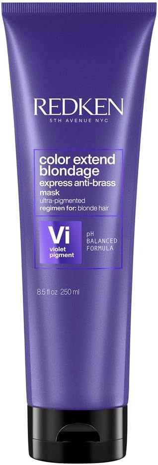REDKEN Hair Mask For Blonde Hair Violet Pigment Reduces Brassiness Color Extend Blondage Express AntiBrass - Image 1